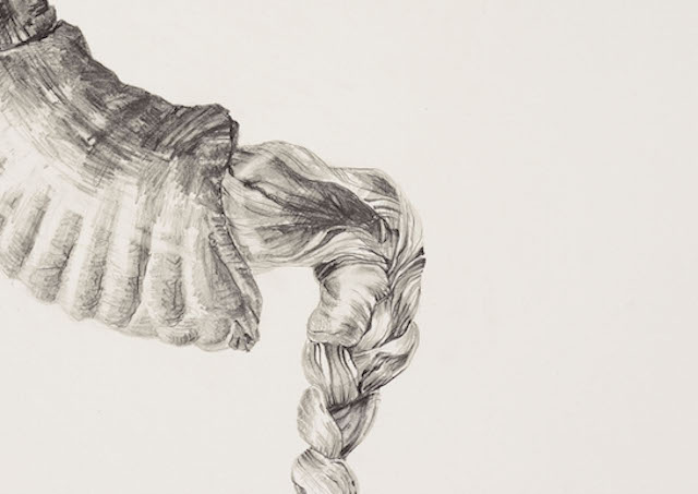 Horn | Hair, graphite on paper, 55cm x 39cm, 2015